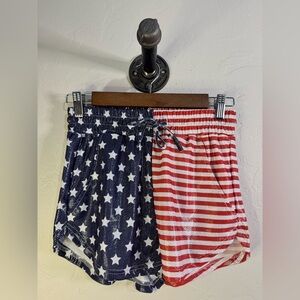 Perfashion Americana Striped Pocket Shorts With Sparkles Size XS